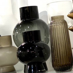 Vase PELOTA - Large - verre soufflé Noir