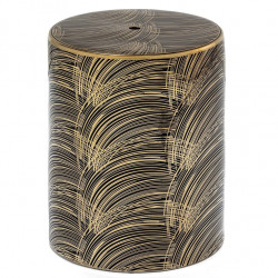 Tabouret KAISEY - Céramique Black & Gold