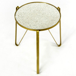 Table d'appoint SIJYL - Miroir vieilli & Or