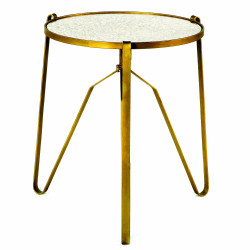 Table d'appoint SIJYL - Miroir vieilli & Or
