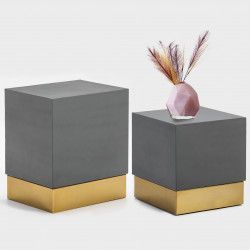 Duo de tables CUBIK - Grey & Gold