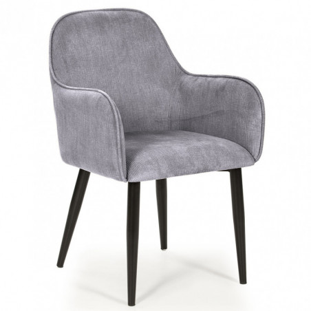 Fauteuil KARL - Velours côtelé GRIS Fauteuil KARL - Velours côtelé GRIS