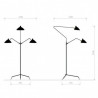 Lampadaire 3 bras pivotants SERGE - White & Gold