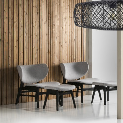 Fauteuil & pouf OVIO - Gris ou Moutarde