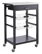Catégorie Dessertes - Lemobilier.ma : PUT , Desserte ILLY - Acier noir & Bois , Table pliable - Trois coloris au choix , Etag...